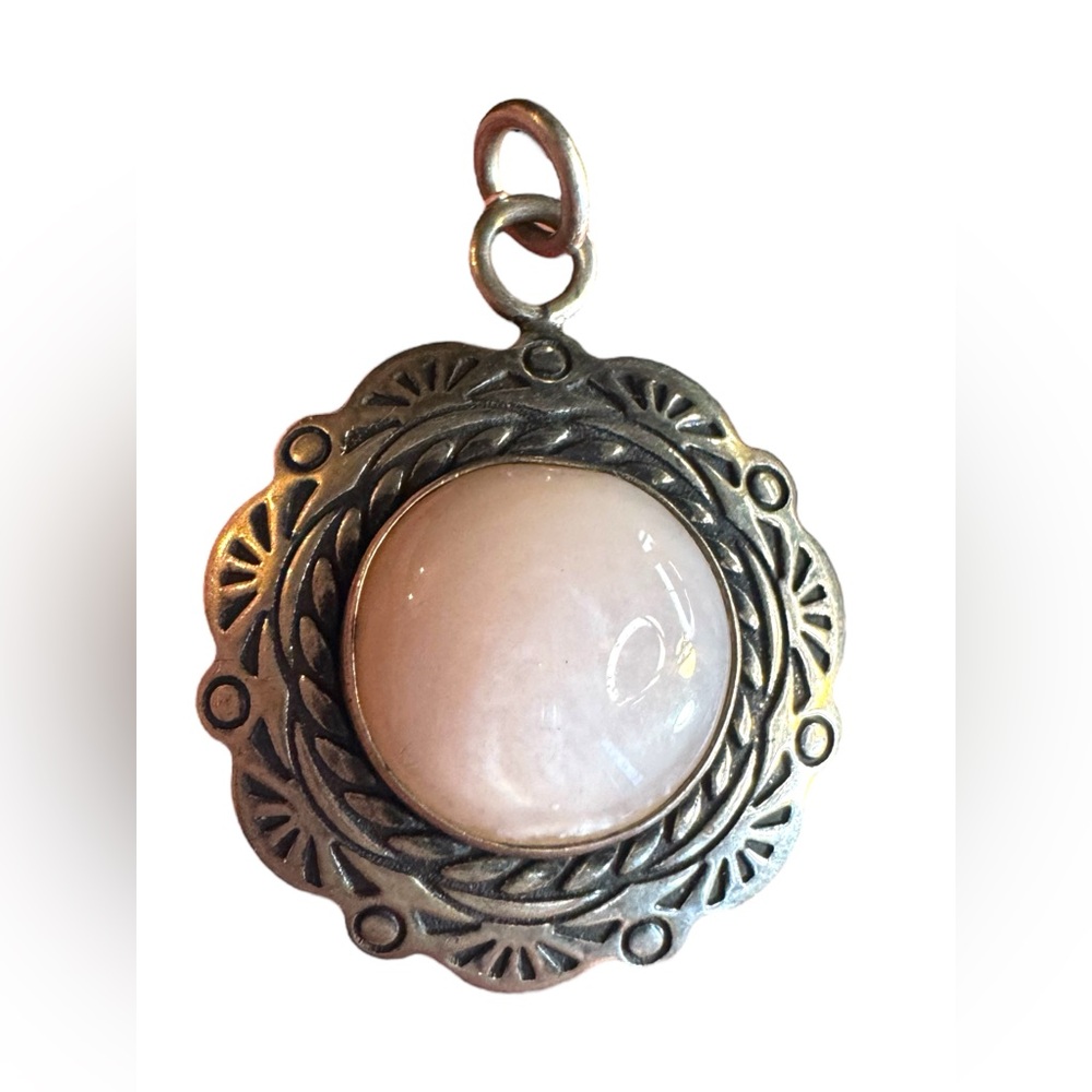 CAROLYN POLLACK RELIOS 925 Silver Vintage Mother Of Pearl Pendant